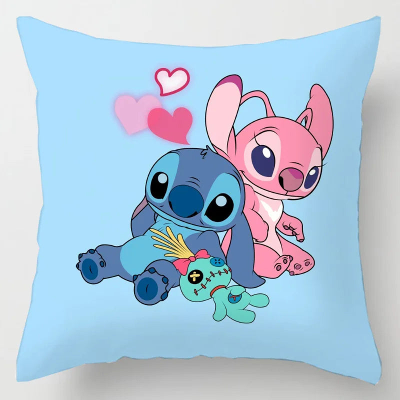 Anime Figure Disney Stitch Double Sided Print Pillowcase Kawaii Stitch Pillow Pillowcase Children Room Interior Decoration Gifts