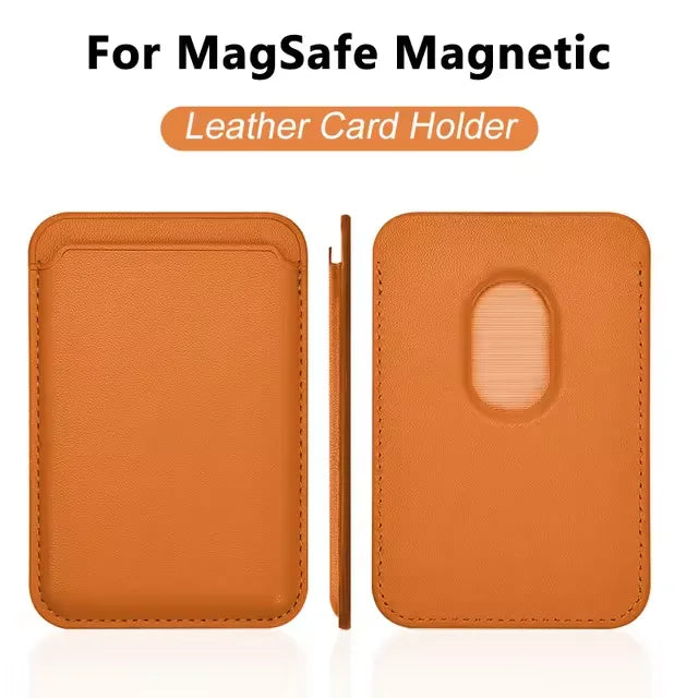 Magsafe-funda magnética de cuero para iPhone, carcasa de lujo con tarjetero para modelos 13, 12, 16, 14 Pro Max, 15Pro, S24