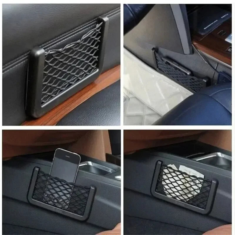 Auto Seat Side Interior Back Sundries Pocket Mesh Storage Bag Phone Net Pocket Holder Car Storage Bag Elastic Flexible Nets