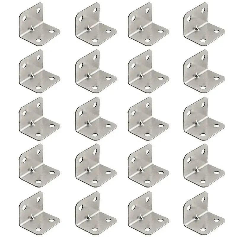 Obelix 20PCS Detachable Corner Bracket 90 Degree Right Angle Fixed Bracket for Wood Furniture Bedframe Cabinet Accessories