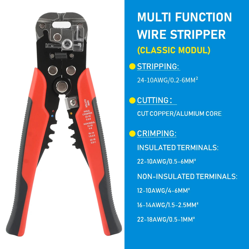 Professional Electrician Wire Tool Cable Wire Stripper Cutter Crimper Automatic Multifunctional Crimping Stripping Plier Tools