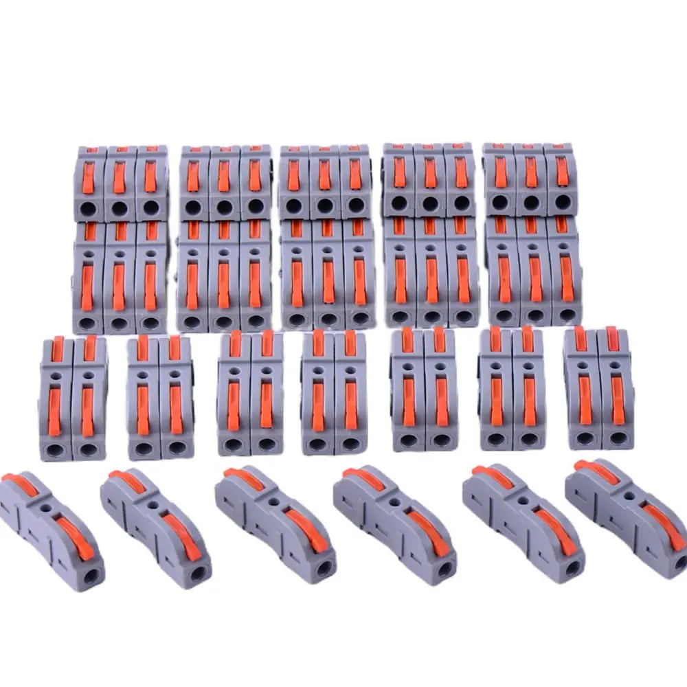 34/50pcs Lever Wire Connector For Quick Connection 28-12 AWG 1-to-1 In-line Wire Connector Compact Splice Insulated Terminal