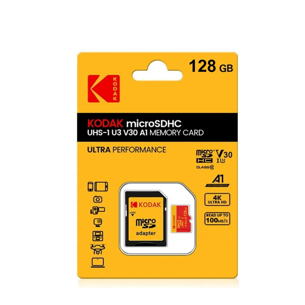 KODAK Micro SD Card Memory Card Class 10 256GB 128GB 64GB 32GB 4K High Speed Cartao De Memoria Flash Memory TF Mecard C10