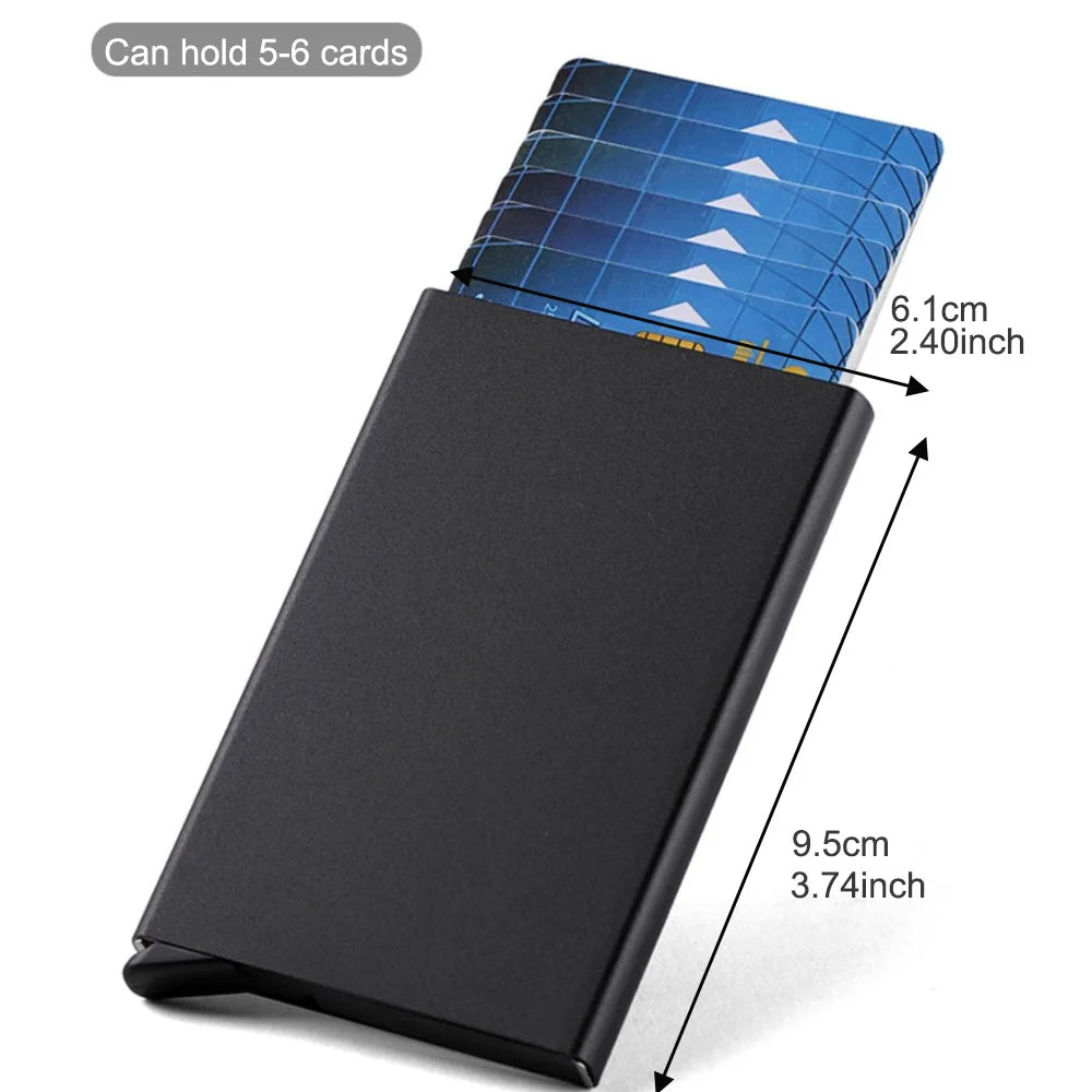 Slim Pop Up Wallet Minimalist Credit Card Holder For Men Women RFID Blocking Mini Metal Case