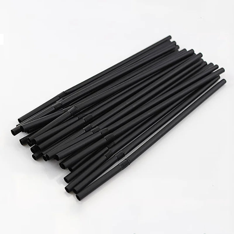 50-1000Pcs Drinking Straws Colorful & Black rietjes Flexible Wedding Party Supplies Drinking Straws Kitchen Wholesale