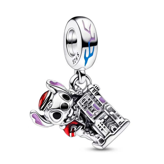 925 Sterling Silver Collection Minnie Safty chain Alice Stitch Charm Beads Suitable For Pandora Bracelets Jewelry Making