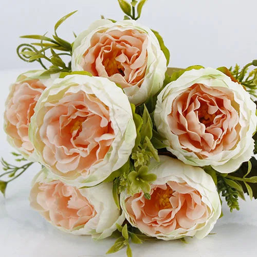 6 Heads Big Silk Peonie Flowers Bouquet Artificial Flowers Peony Bridal Bouquet Wedding Decor for Home Garden Hotel Faux Flores