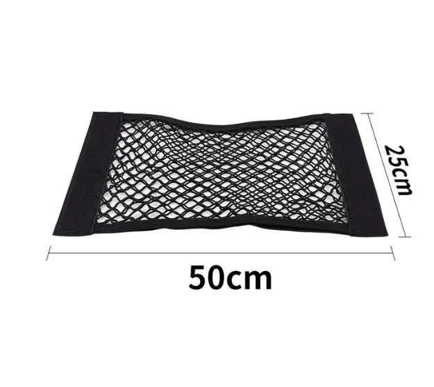 Car Trunk Mesh Organizer Car Tail Storage Net Seat Back Pocket Universal Trunk Bag Auto Magic Tape Network Interior Accessories