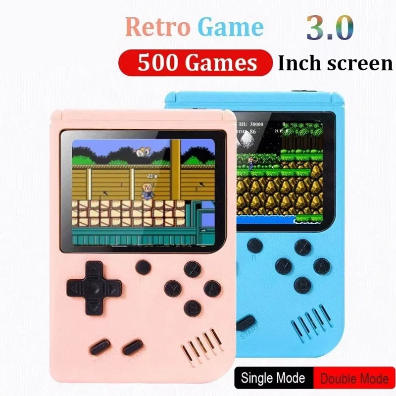 Retro Portable Mini Handheld Video Game Console 8 Bit 3.0 Inch Color LCD Kids Color Game Player Built in 500 Games