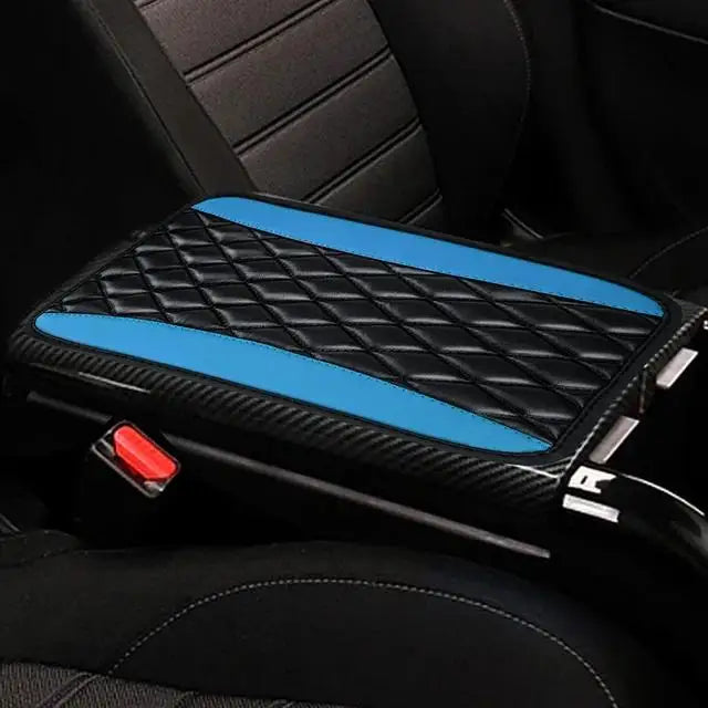 Car Armrest Cover Mat Universal PU Leather Ethnic Style Print Waterproof Non Slip Storage Box Pad Auto Styling Interior Accessor