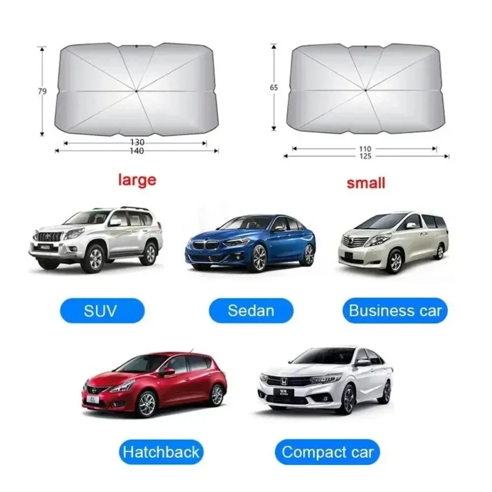 Car Sunshade Umbrella For Auto Shading Car Sun Shade Protector Parasol Summer Sun Interior Windshield Protection Accessories