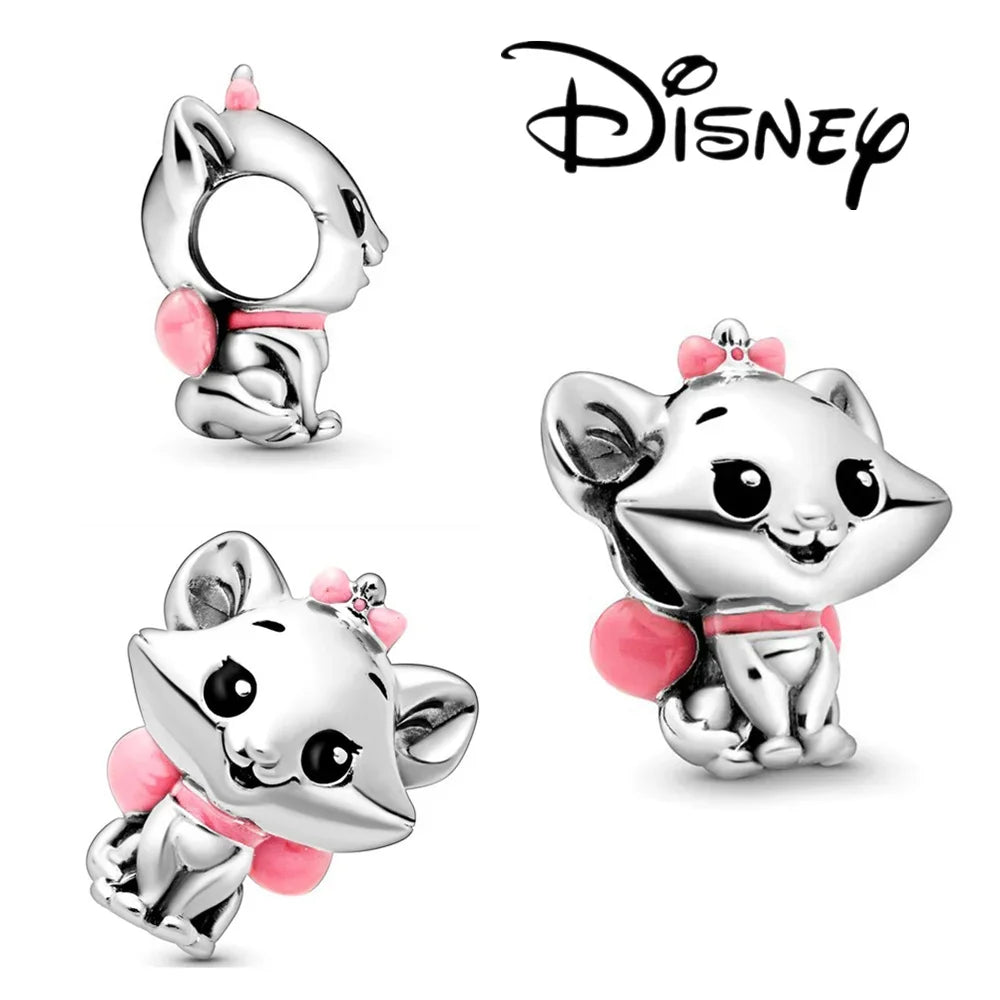 Disney 925 Silver Dumbo Clip Charm Mickey Minnie Love Heart Beads Fit Original Pandora Bracelets DIY Pendant Women Jewelry Girl