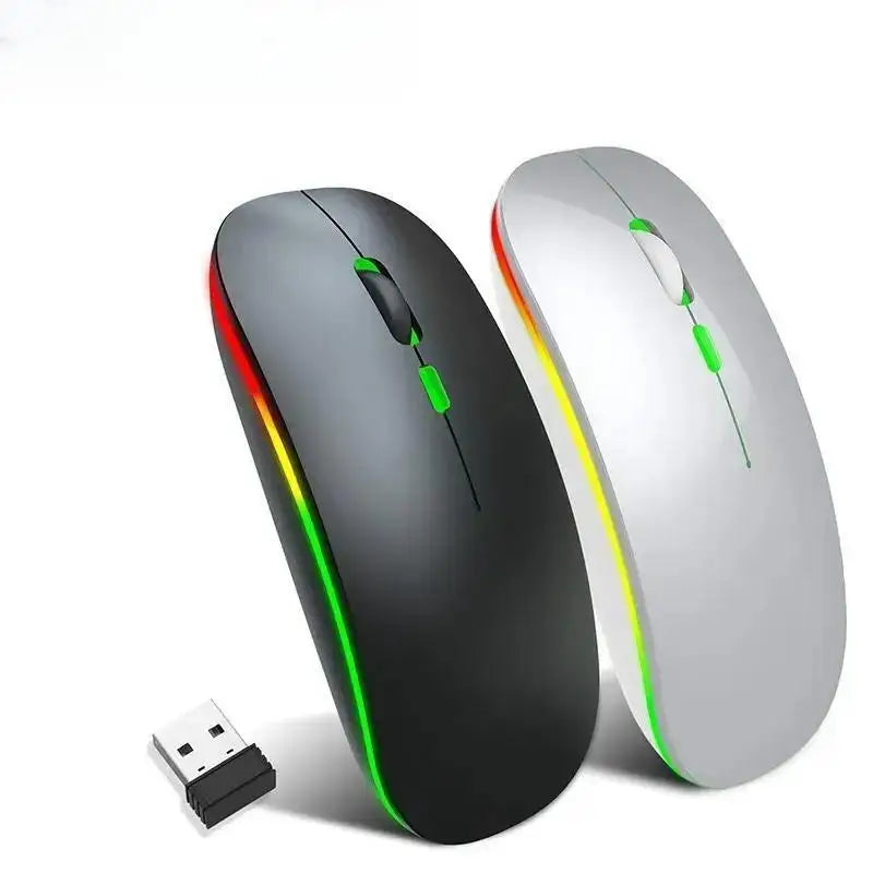 Wireless Mouse Gaming Mouse Backlight USB Compatible RGB Rechargeable Mice Silent Backlit Ergonomic Gaming Mouse for Laptop PC