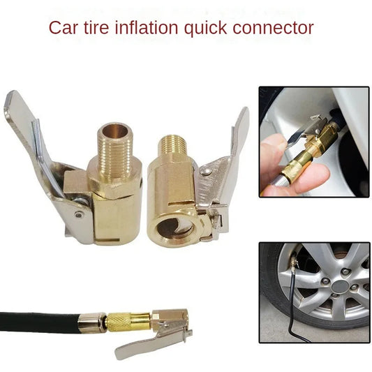 Car Tire Air Chuck Inflator Pump Valve Connector Clip-on Adapter Brass 8mm Tyre Wheel  Car Accessories