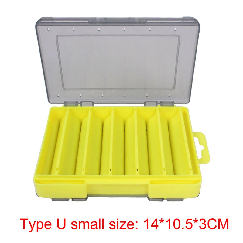 Shrimp Fishing Box Fishing Accessories Box Squid Jig Box Tackle Double Side Folio U Size Wooden Plastic Case for Fish