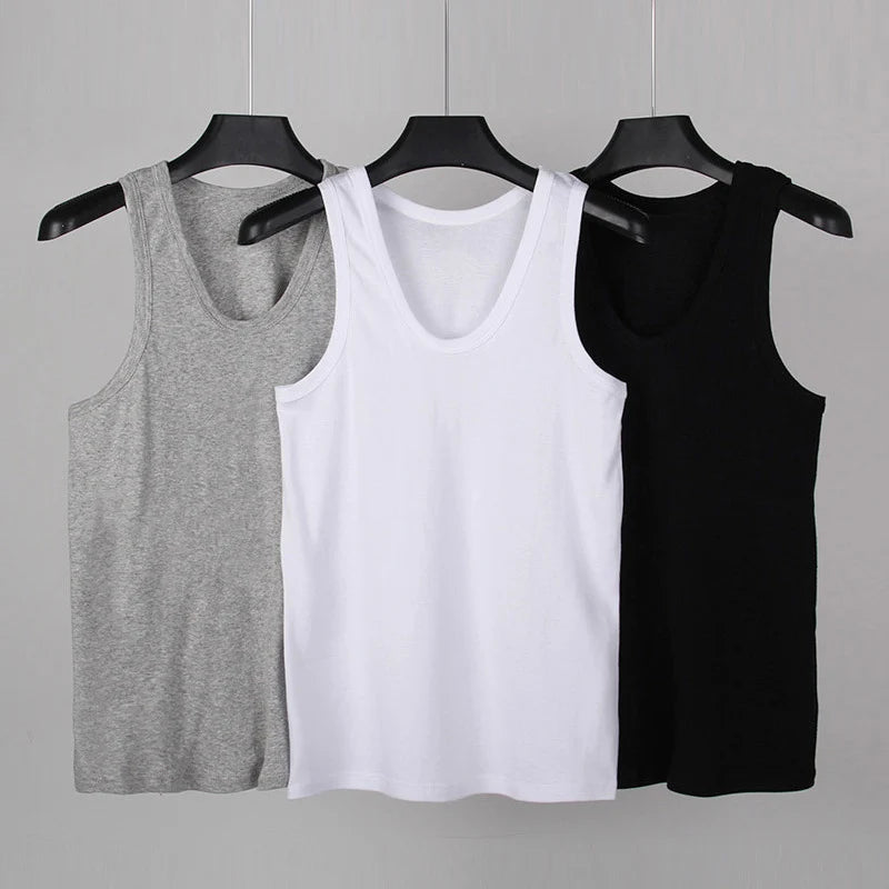 Men's solid color four seasons thin cotton vest casual and comfortable Joker sweatshirt fitness exercise slim vest