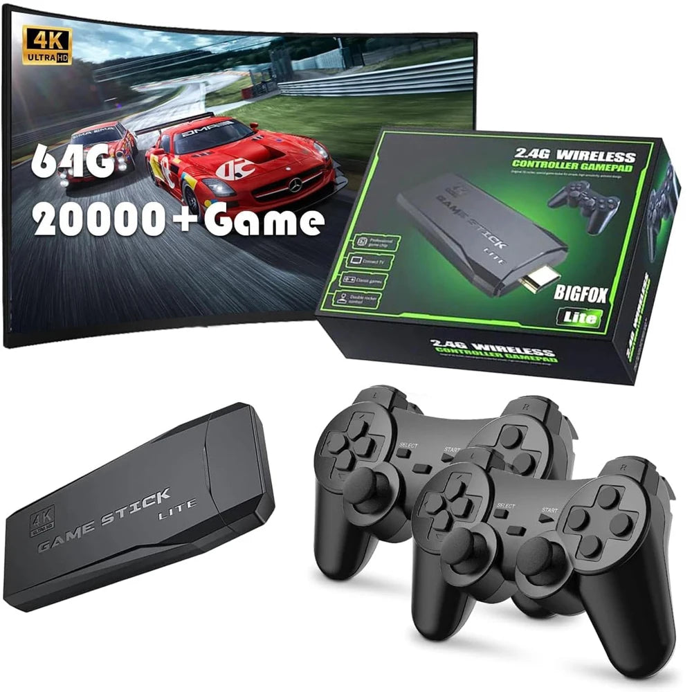 NEW Video Game Console 2.4G Double Wireless Controller Game Stick 4K 20000 games 64GB 32GB Retro games For TV boy gift