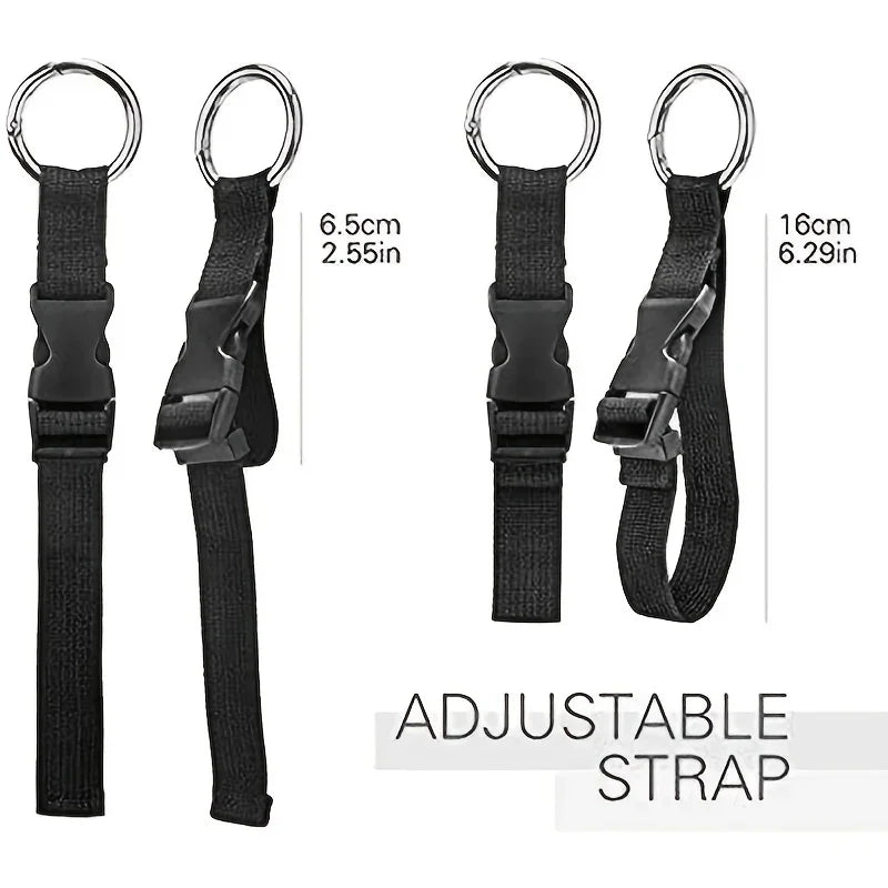 Portable Black Nylon Anti-theft Luggage Strap Holder Gripper Add Bag Handbag Clip Use To Carry Multitool