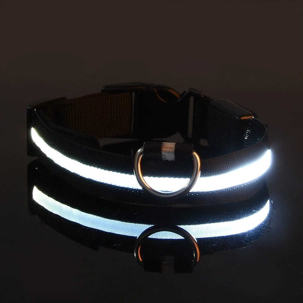 LED Safety Collar For Small And Medium Dogs - Adjustable, Flashing Glow For Night Walking