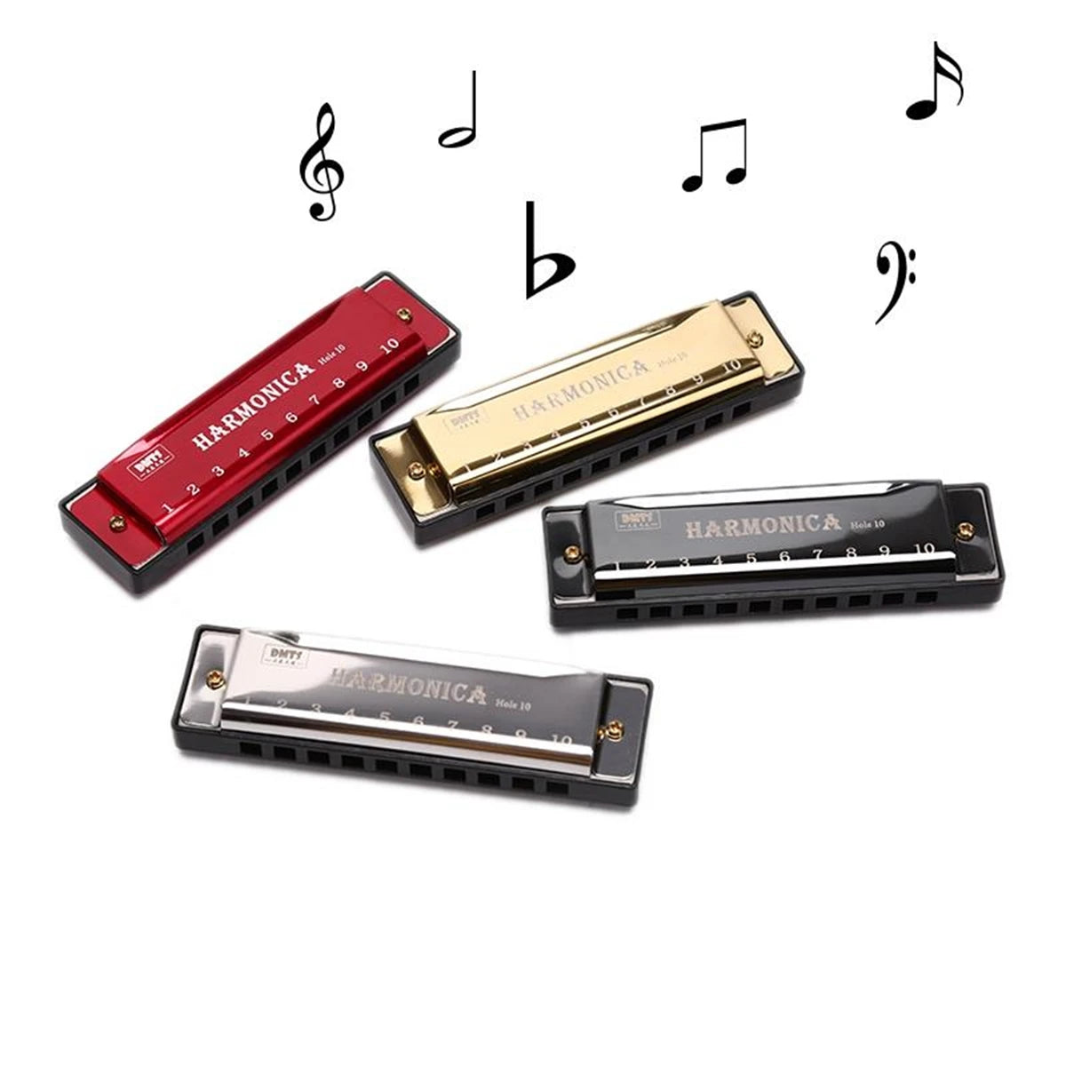 Miwayer 10 Holes Harmonica Mouthpiece Puzzle Musical Instrument Beginner Education Play Gift Copper Core Resin Harmonica