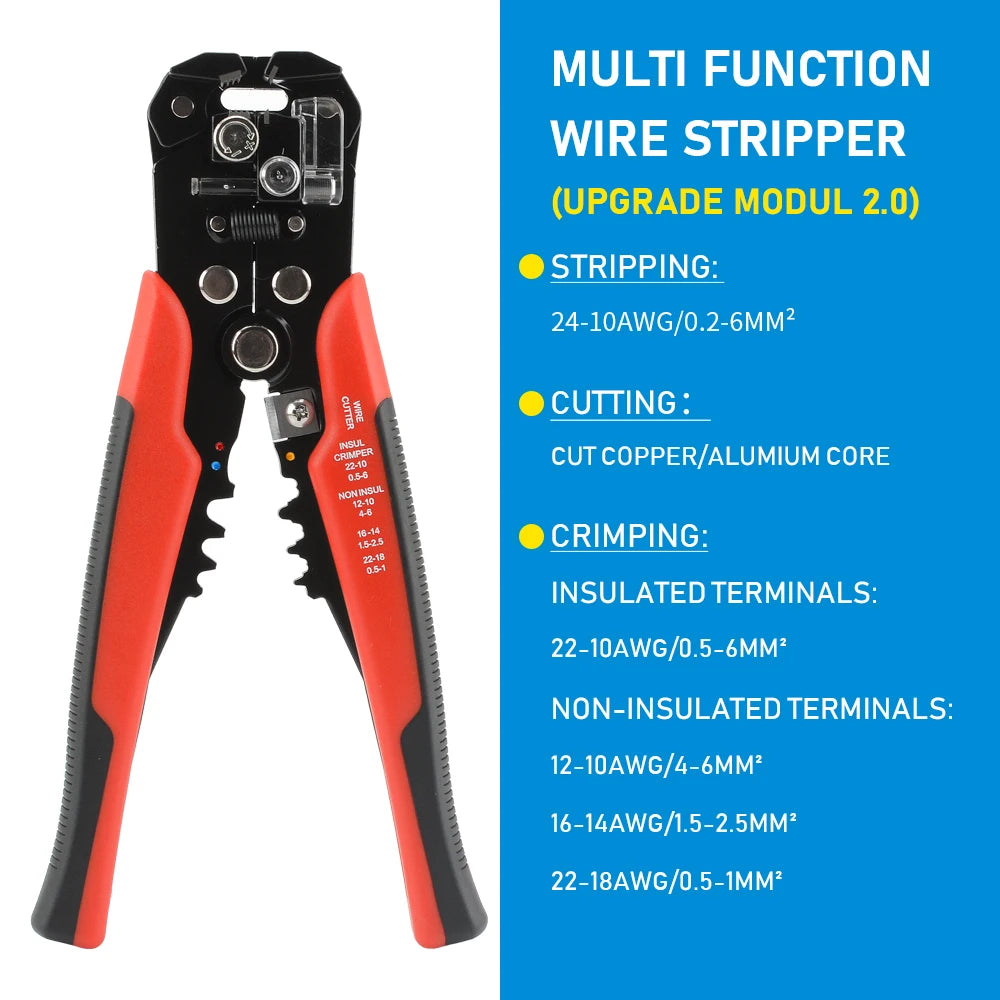 Professional Electrician Wire Tool Cable Wire Stripper Cutter Crimper Automatic Multifunctional Crimping Stripping Plier Tools