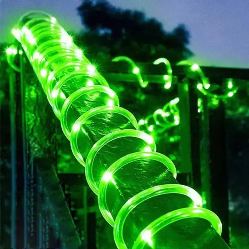 1pc Solar LED String Light 50LED Tube Rope String Lights With 8 Modes Outdoor Waterproof Tube Solar Fence Lights For Home Decor