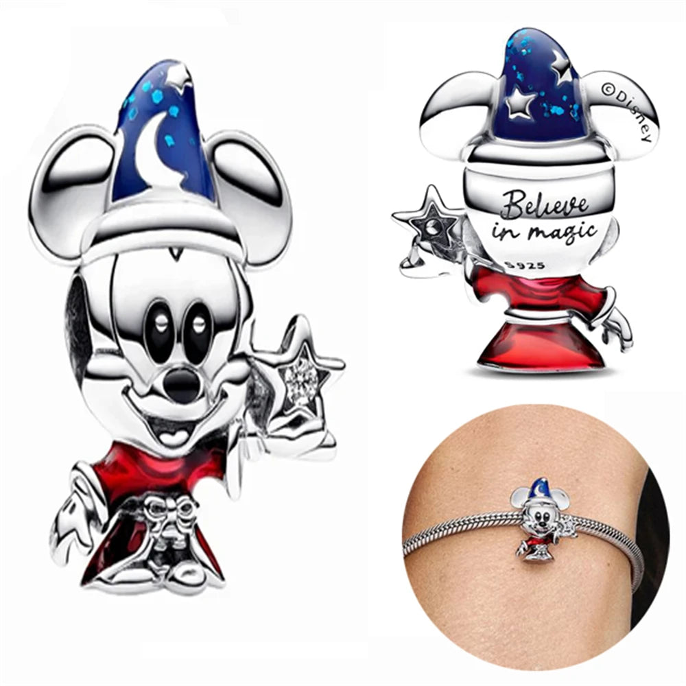 925 Sterling Silver Herocross 2024 Minnie Mickey Charm Beads Fit Original Pandora Bracelet DIY Jewelry Christmas Gift