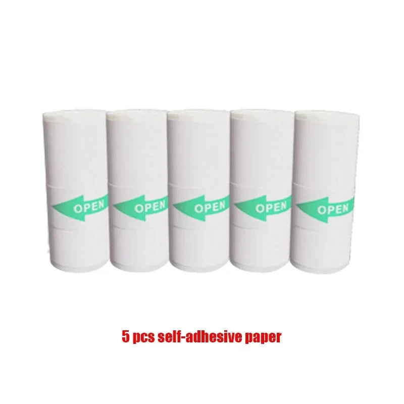 Printer Paper Thermal Paper 57mm Mini Photo Rolls 57*25MM White Color Gift DIY Sticker Label Receipt Bill Self-adhesive Paper