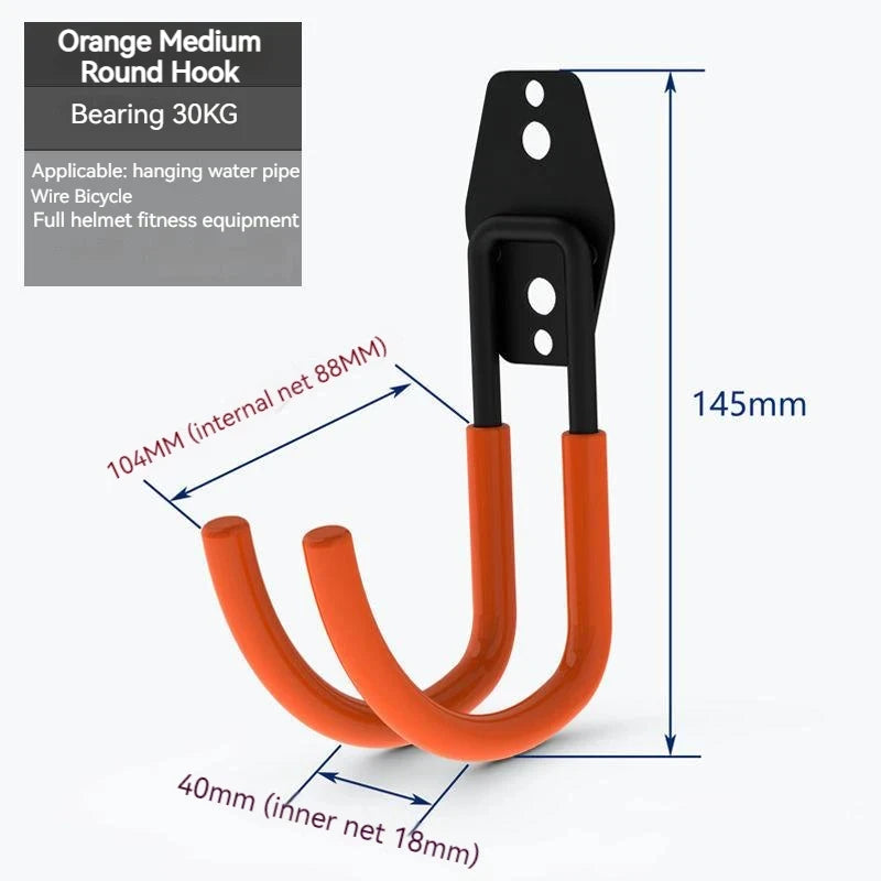 1PC Heavy Duty Metal Hook Garage Organizer Wall Mount Bicycle Hanger Hooks Wall Mount Anti-slip Storage Hook Garage Storage Tool