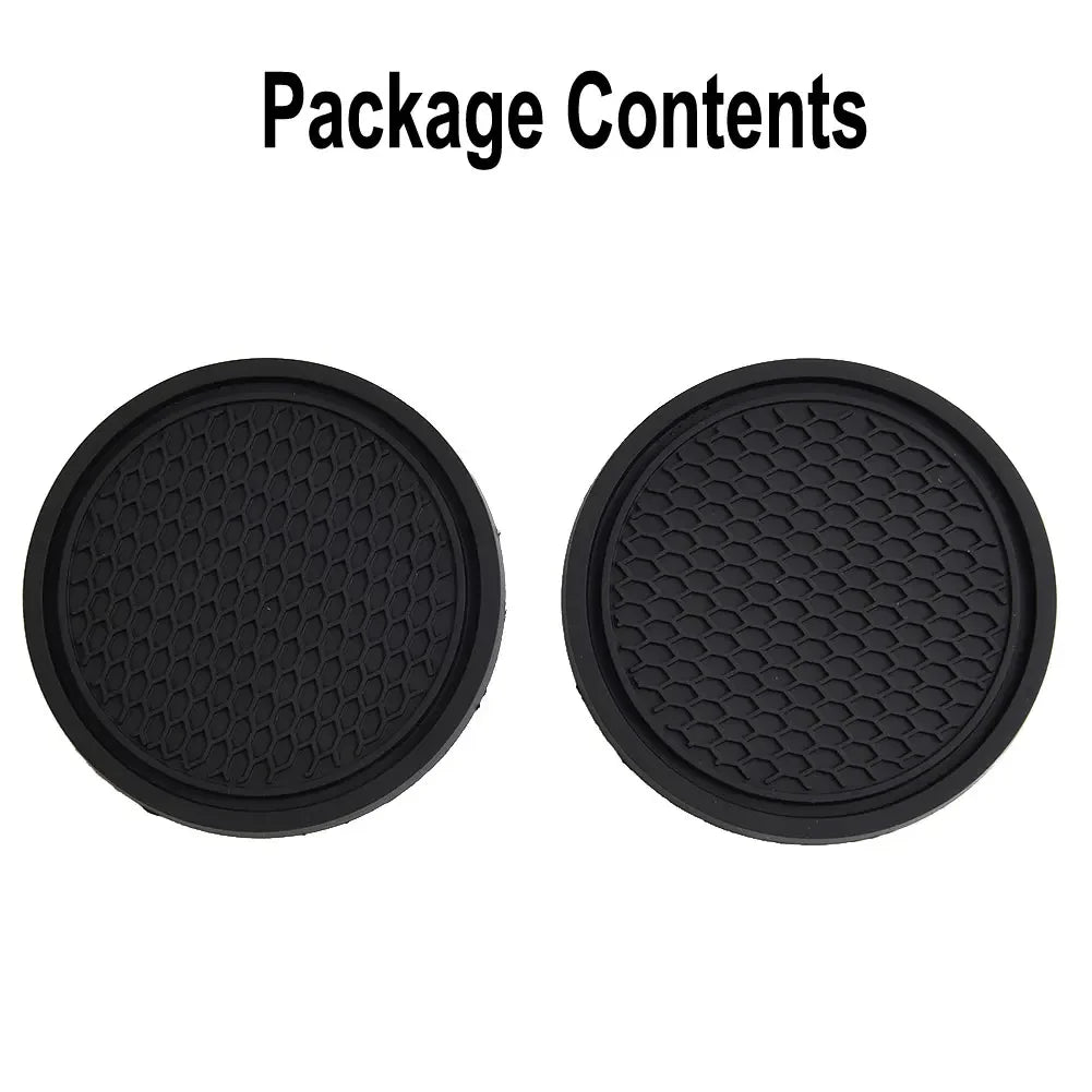 2pcs Black Car Auto Cup Holder Anti Slip Insert Coasters Pads Interior Accessories For Most Cups Accessories