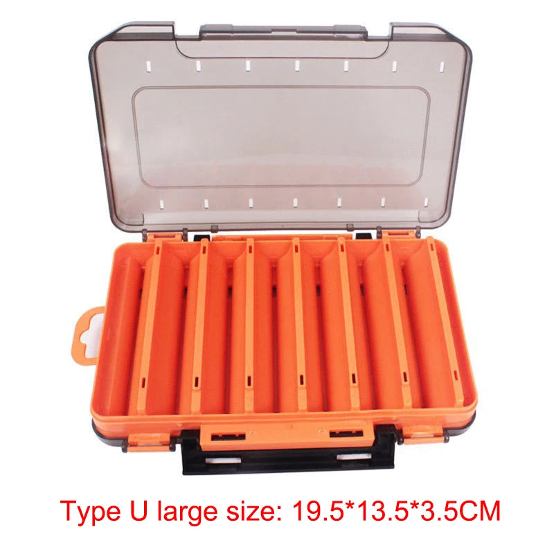 Shrimp Fishing Box Fishing Accessories Box Squid Jig Box Tackle Double Side Folio U Size Wooden Plastic Case for Fish