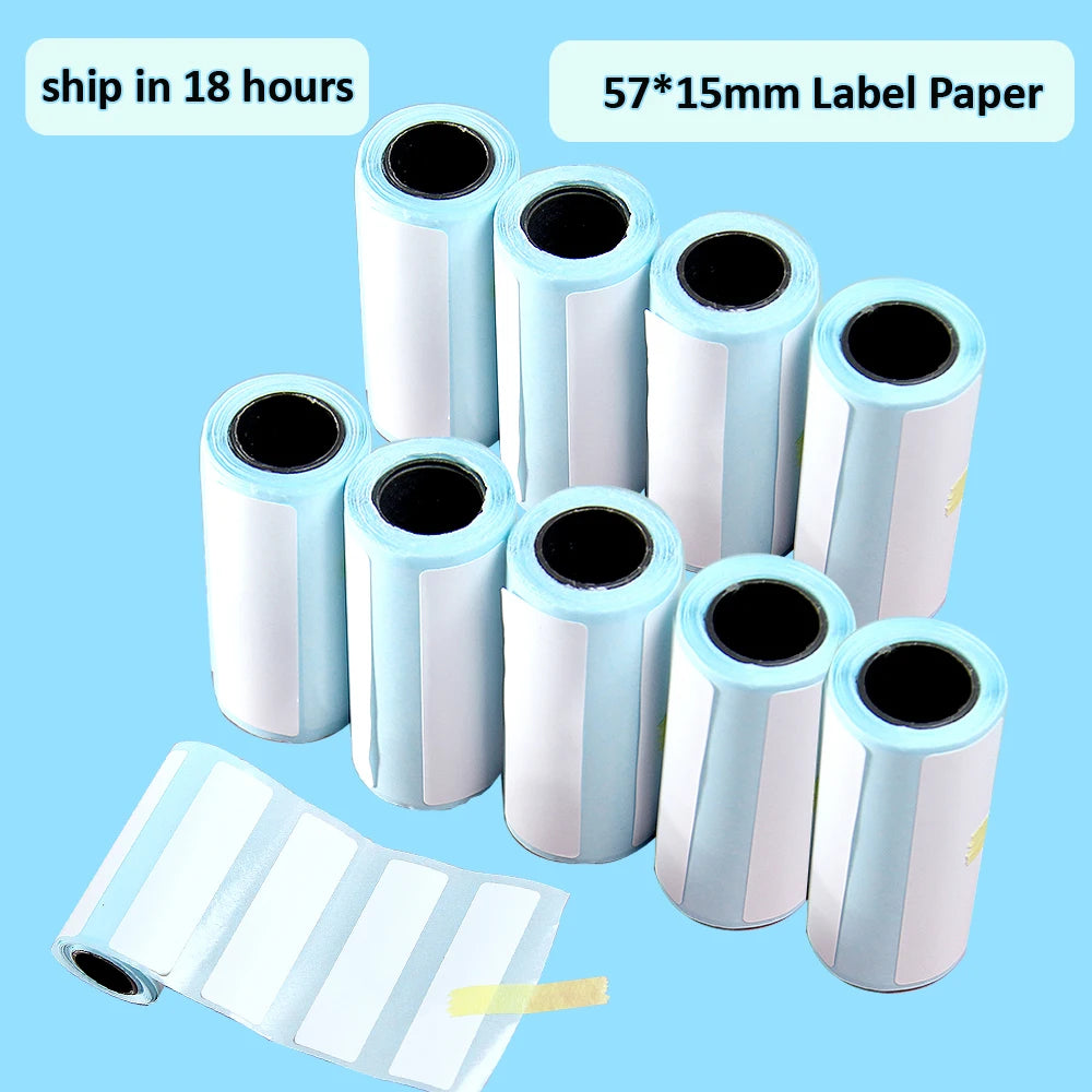 Clearance_Thermal Paper 57*25mm Self-Adhesive White Transparent Sticker Direct Roll Portable Paper For Mini Pocket Printer_Conti