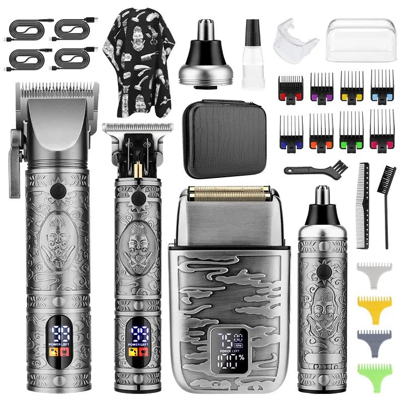 Resuxi 740 All Metal Hair Clippers Ears Nose Hair Trimmer Electric Shaver Set wtih Bag Hair Cutting Machine Men's Grooming Tools