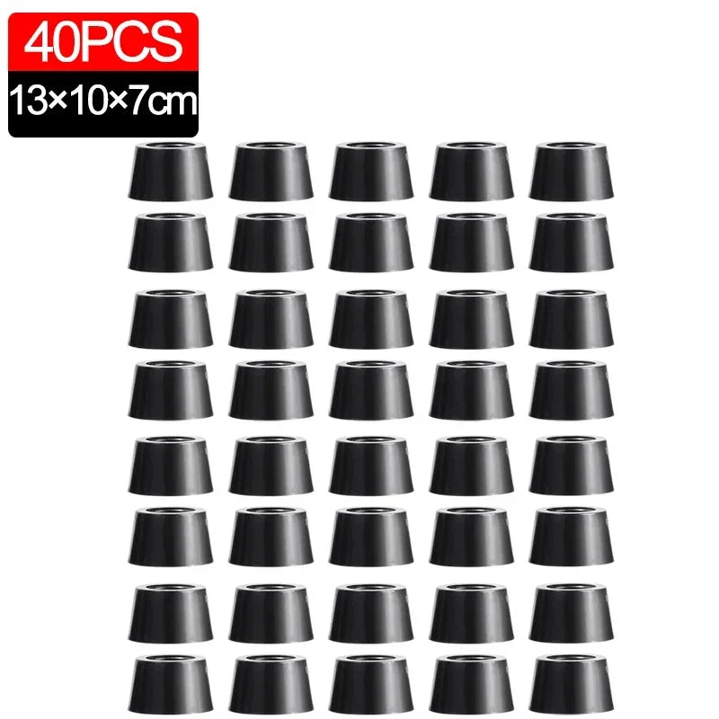 8/40pcs Anti Slip Furniture Foot Black Speaker Cabinet Bed Table Box Conical Rubber Shock Pad Floor Protector Furniture Parts