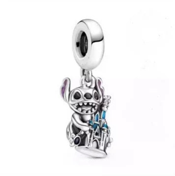 925 Sterling Silver Collection Minnie Safty chain Alice Stitch Charm Beads Suitable For Pandora Bracelets Jewelry Making