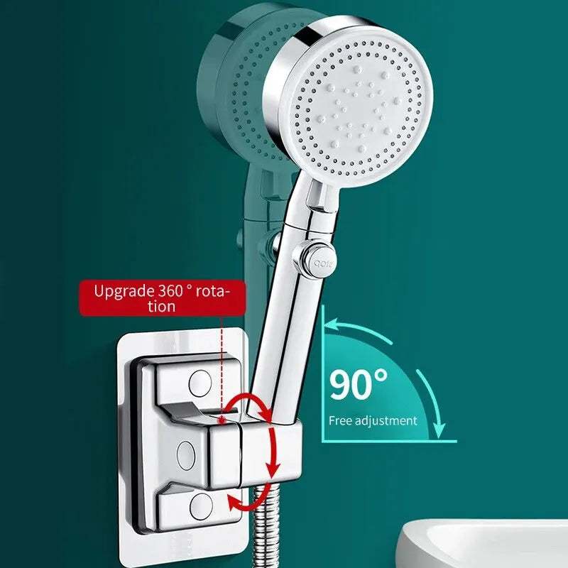 Non Punching Bathroom Handheld Shower Stand ABS Adjustable No Drilling Wall Mount Bracket