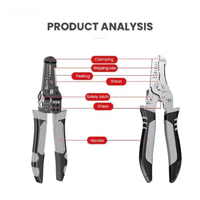 Multi functional Professional Electrician Wire Tool Cable Wire Stripper Cutter Crimper Automatic Crimping Stripping Plier