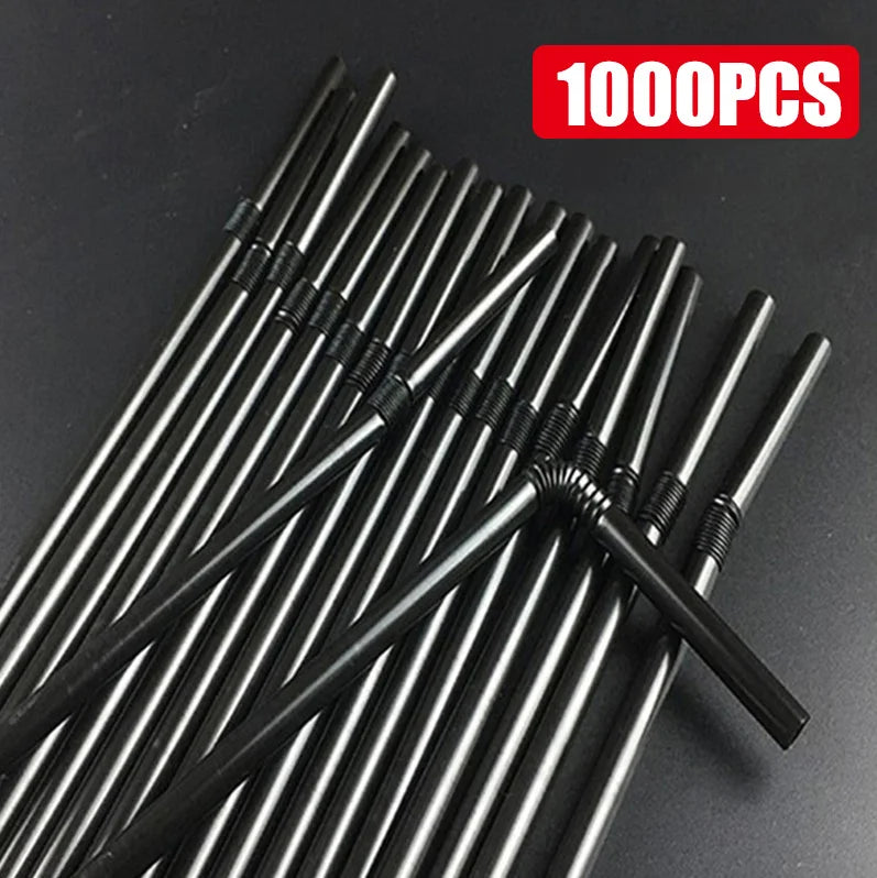 50-3000PCS Colorful & Black Drinking Kunststof Straws Bar Party Wedding Kitchen pajitas plastique Beverage Straw Wholesale