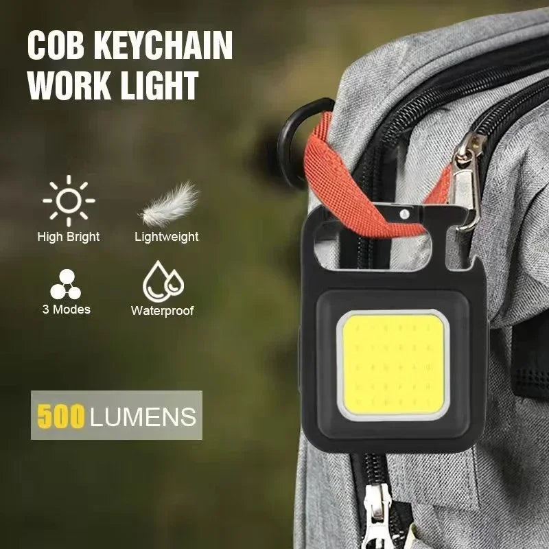 Convenient Carry-on Keychain Camping Light Multi-function COB Rechargeable Emergency Light Mini High Bright Camping Lights