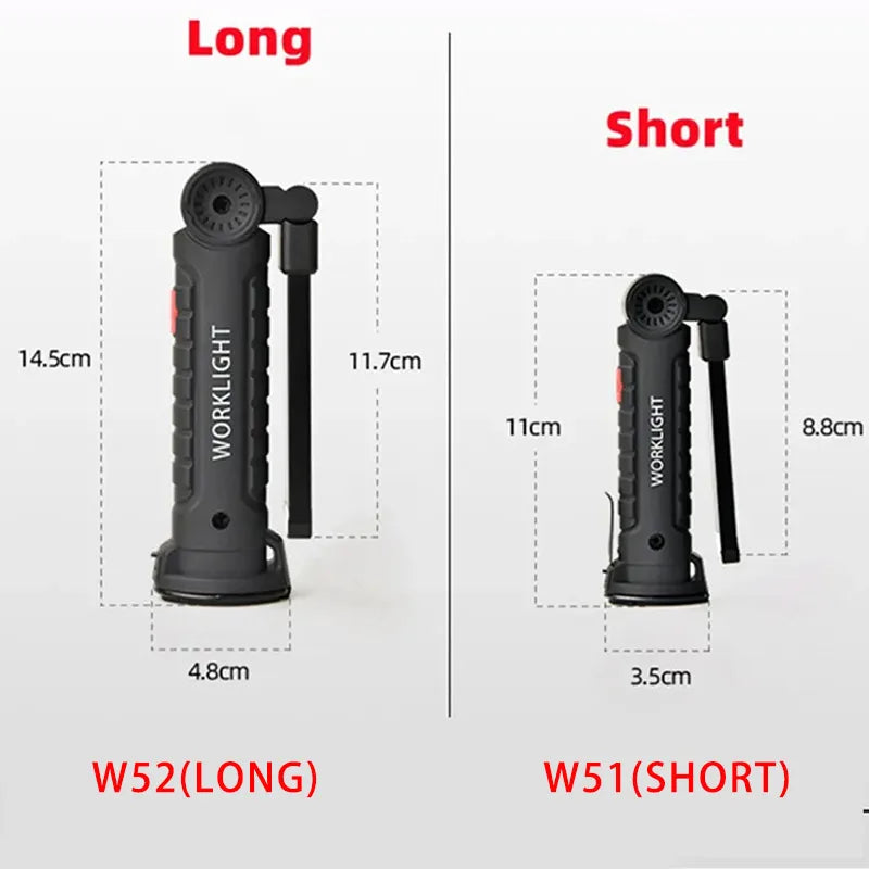 New Portable COB LED Flashlight USB Rechargeable Work Light Magnetic Lanterna Hanging Lamp with Built-in Battery Camping Torch