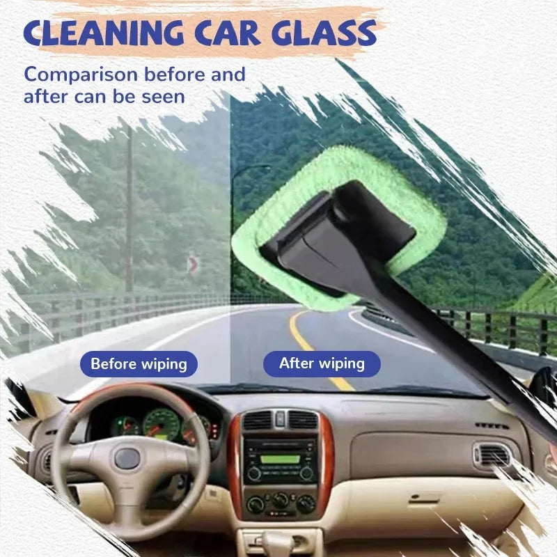 Window Cleaner Brush Kit Windshield Cleaning Cleaning Cleaning Tools Microfiber Towel Car Detail Interior with Long Handles