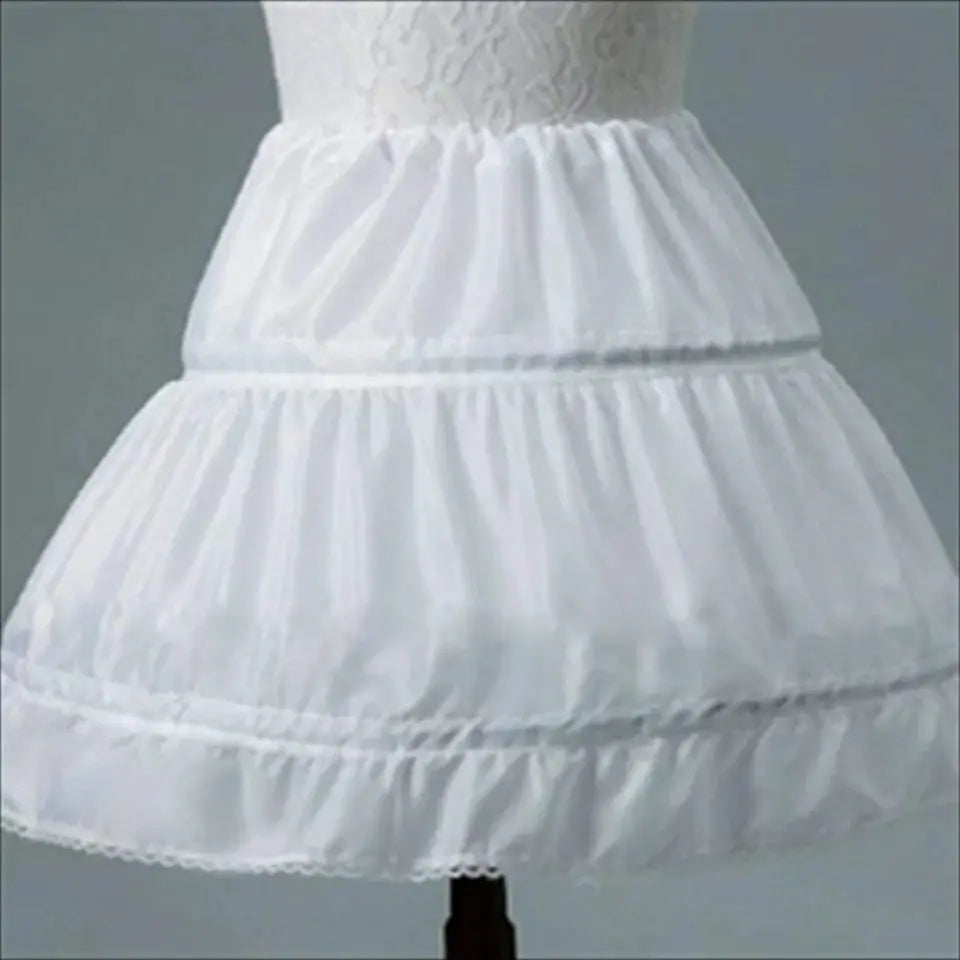 Girls Crinoline Petticoat with hoop Under skirt Short White Underskirt A-line Ball Gown Petticoats