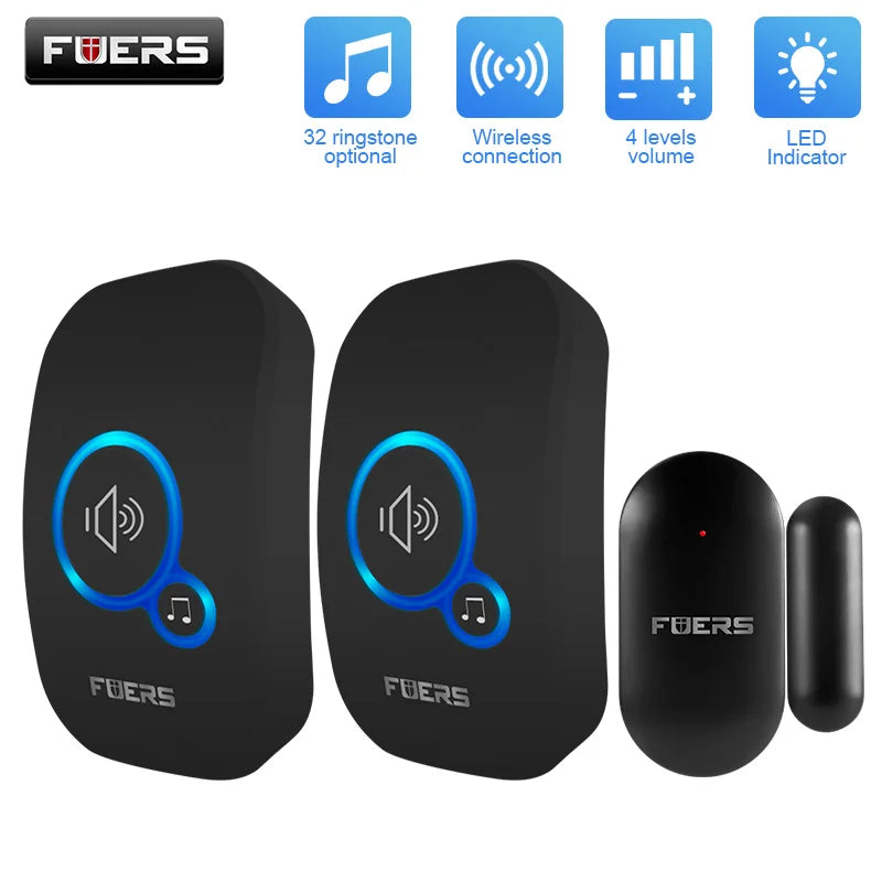 Fuers Wireless Doorbell Home Welcome Smart Door bell 150M Long Wireless Distance 32 Songs Home Welcome Chimes ringtone Colorful