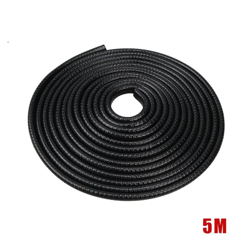 5m Car Door Bumper U Shaped Decorative Strip Anti Scratch Anti Scratch Body Door Edge Sealing Strip Protection Sticker