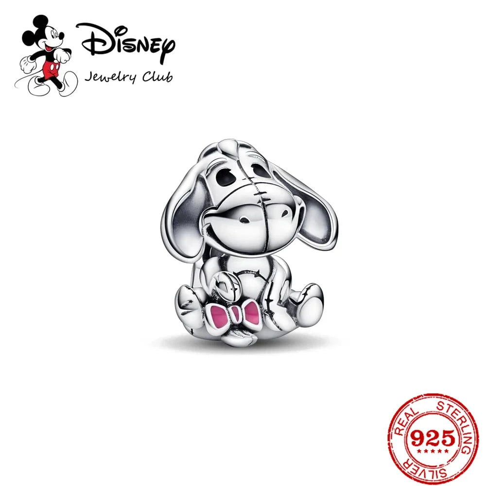 Disney 925 Silver Dumbo Clip Charm Mickey Minnie Love Heart Beads Fit Original Pandora Bracelets DIY Pendant Women Jewelry Girl