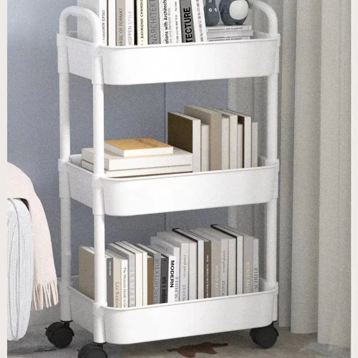 Household Multi-layer Small Cart Storage Rack Floor To Floor Kitchen Bedroom Bathroom Storage Rack Storage Rack With Wheels