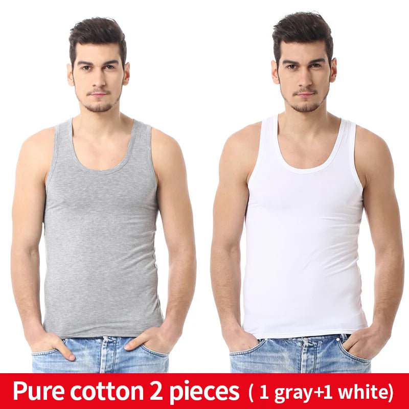 Men's solid color four seasons thin cotton vest casual and comfortable Joker sweatshirt fitness exercise slim vest