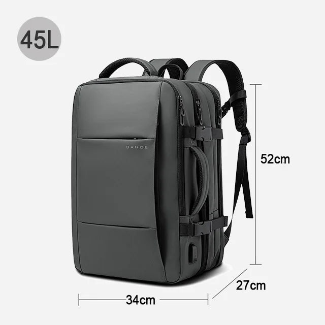 BANGE Travel Backpack Men Business Backpack School Expandable USB Bag Large Capacity 17.3 Laptop Waterproof Fashion Backpack