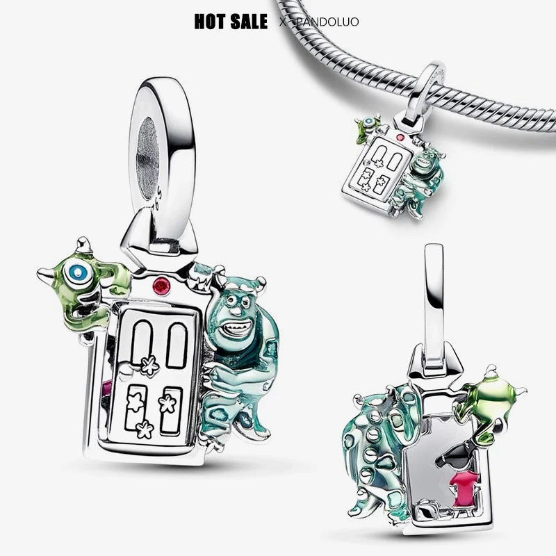 Disney Pixar Monsters Inc Door Dangle Charm Beads Fits Pandora Bracelet Women 925 Silver Pendant Bead Jewelry 2023 Hot Sale Gift