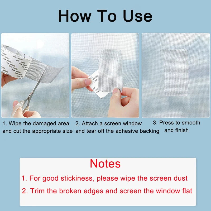 Self-adhesive Window Screen Mosquito Net Repair Tape Window Screen Mesh Sticker Anti-mosquito Window Door Repair Subsidy Tape